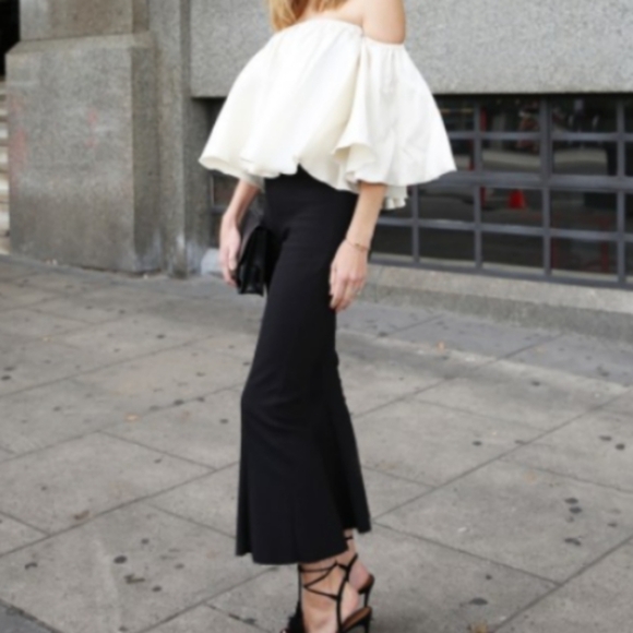 Muland  flare leg cropped pants - Picture 1 of 5